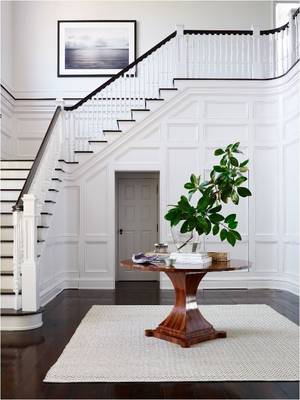 Interior design of stairs in house in renaissance style.