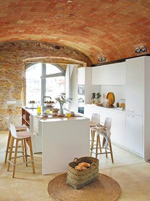 Kitchen in private house in Mediterranean style.