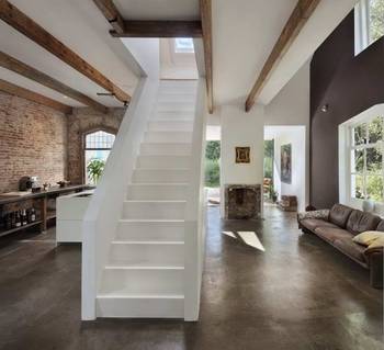 Stairs in country house.