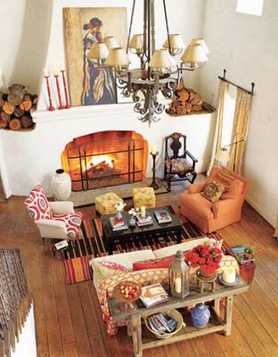 Beautiful design of  in country house in ethnic style.