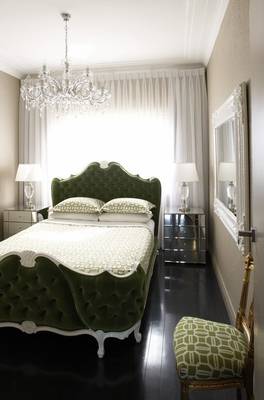 Beautiful example of bedroom in house in empire style.
