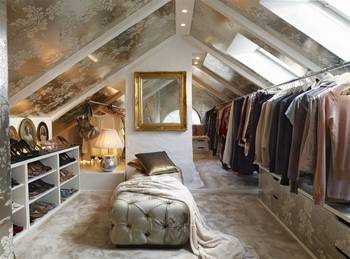 Attic in country house.