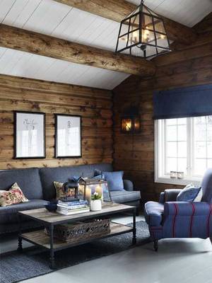 Interior of country house in Chalet style.