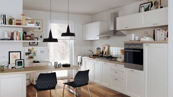 Kitchen in private house in scandinavian style.