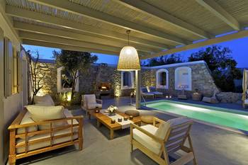 Photo of pool in country house in Mediterranean style.