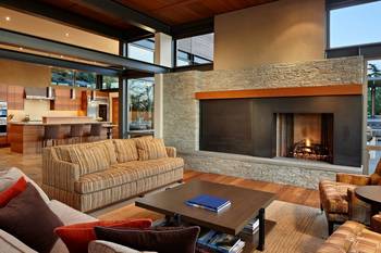 Contemporary style in cottage interior.