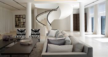 Stairs design in house in contemporary style.