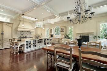 Beautiful example of kitchen in house in colonial style.