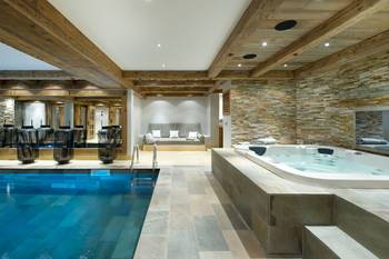 Pool in country house.