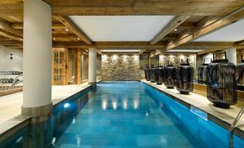 Interior of pool in private house.
