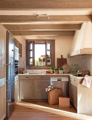 Beautiful design of kitchen in cottage in Mediterranean style.