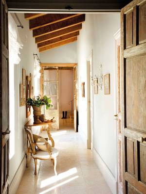 Photo of hallway in country house in Mediterranean style.