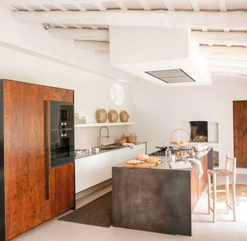 Kitchen design in private house in Mediterranean style.