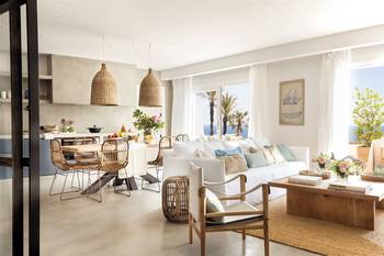 Kitchen design in house in Mediterranean style.