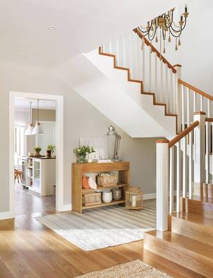 Photo of stairs in private house in contemporary style.