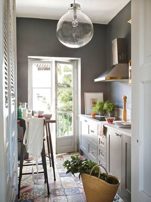 Beautiful example of kitchen in cottage in scandinavian style.
