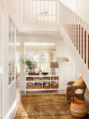 Beautiful example of stairs in house in scandinavian style.