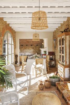 Design of veranda in private house in Mediterranean style.