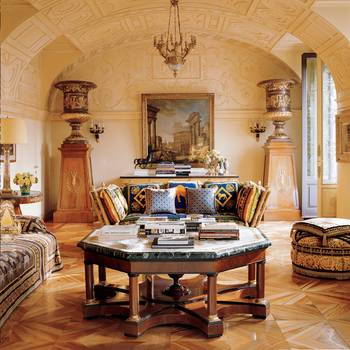 Interior of country house in empire style.