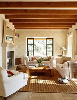 Interior design of  in private house in Craftsman style.