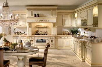 Kitchen in cottage in empire style.
