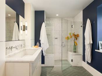 Bathroom example in private house in contemporary style.