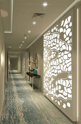 Interior design of hallway in private house in contemporary style.