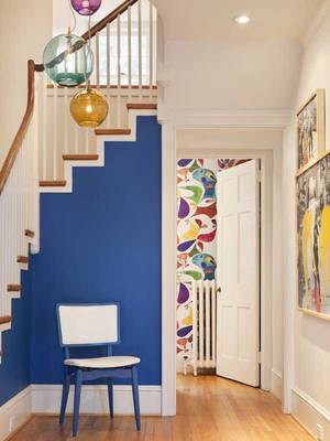 Interior design of stairs in house in artistic style.