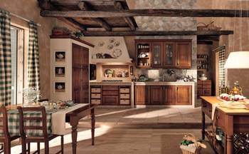 Mediterranean style in cottage interior.
