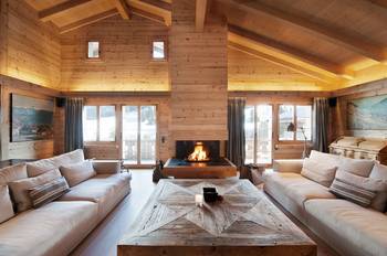  interior in private house in Chalet style.