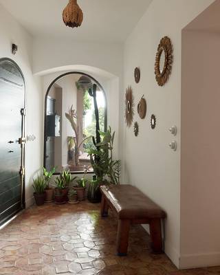 Hallway in cottage in Mediterranean style.