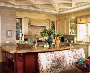 Kitchen interior in private house in renaissance style.