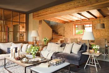 Mediterranean style in cottage interior.