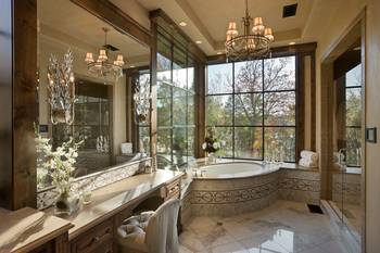 Beautiful example of bathroom in cottage in renaissance style.
