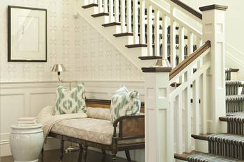 Photo of stairs in cottage in renaissance style.