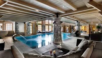 Chalet style in cottage interior.