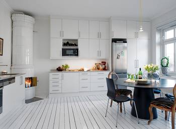 Kitchen example in cottage in scandinavian style.