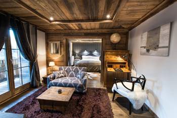 Chalet style in country house.