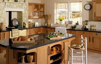 Beautiful example of kitchen in cottage in Craftsman style.