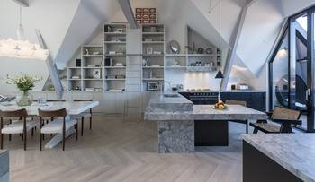 Kitchen interior in house in contemporary style.