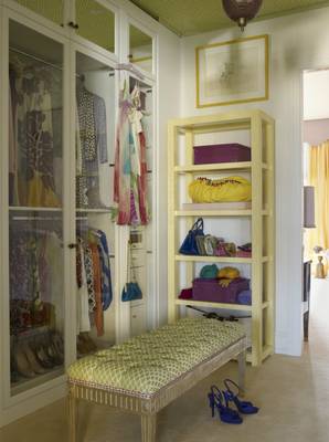 Interior of wardrobe in private house.