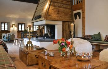 Interior of country house in Chalet style.