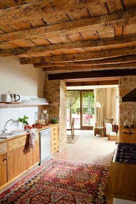 Option of kitchen in cottage in Mediterranean style.