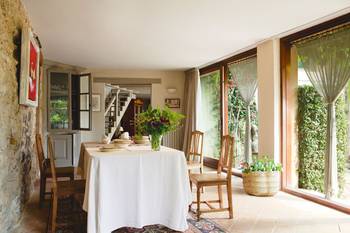 Option of veranda in house in Mediterranean style.