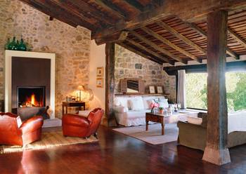  interior in house in Mediterranean style.