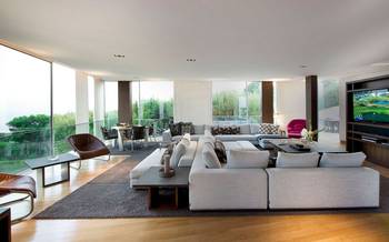 Interior design of  in country house in contemporary style.