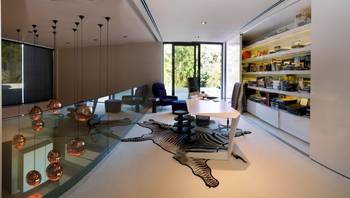 Home office in house in contemporary style.