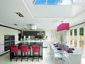 Interior of kitchen in cottage in contemporary style.