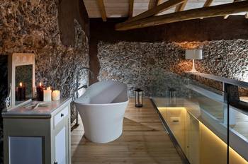 Bathroom in country house in Mediterranean style.