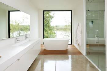 Option of bathroom in house in contemporary style.